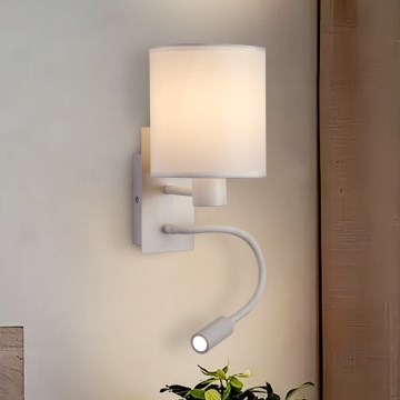 Brilagi - LED Flexibilní nástěnná lampa NUBILA 1xE27/25W/230V + LED/3W bílá