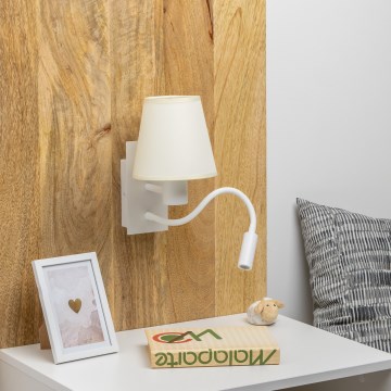 Brilagi - LED Flexibilní nástěnná lampa NUBILA 1xE27/25W/230V + LED/3W bílá/krémová