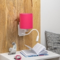 Brilagi - LED Flexibilní nástěnná lampa NUBILA 1xE27/25W/230V + LED/3W bílá/růžová