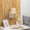 Brilagi - LED Flexibilní nástěnná lampa NUBILA 1xE27/25W/230V + LED/3W bílá/světle hnědá