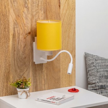 Brilagi - LED Flexibilní nástěnná lampa NUBILA 1xE27/25W/230V + LED/3W bílá/žlutá