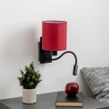 Brilagi - LED Flexibilní nástěnná lampa NUBILA 1xE27/25W/230V + LED/3W černá/pompejská červená