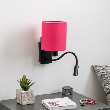 Brilagi - LED Flexibilní nástěnná lampa NUBILA 1xE27/25W/230V + LED/3W černá/růžová