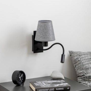 Brilagi - LED Flexibilní nástěnná lampa NUBILA 1xE27/25W/230V + LED/3W černá/šedá