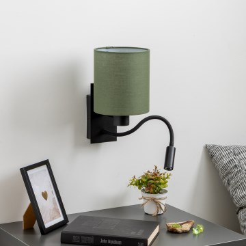 Brilagi - LED Flexibilní nástěnná lampa NUBILA 1xE27/25W/230V + LED/3W černá/zelená