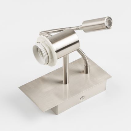 Brilagi - LED Flexibilní nástěnná lampa NUBILA 1xE27/25W/230V + LED/3W matný chrom/žlutá