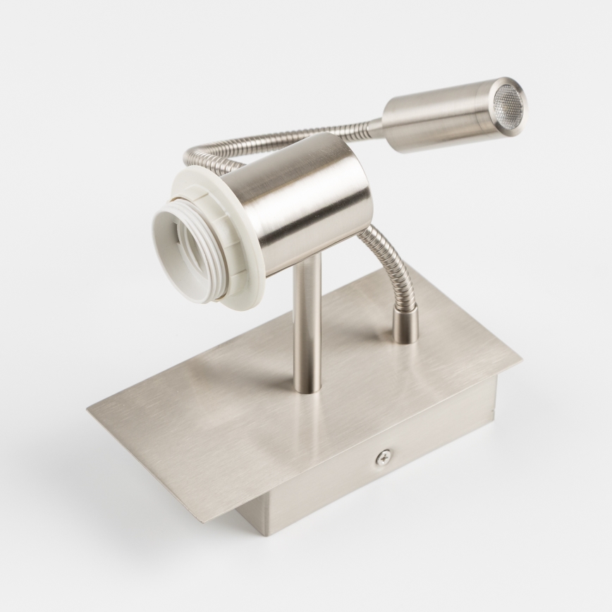 Brilagi - LED Flexibilní nástěnná lampa NUBILA 1xE27/25W/230V + LED/3W matný chrom/žlutá