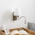 Brilagi - LED Flexibilní nástěnná lampa NUBILA 1xE27/25W/230V + LED/3W matný chrom/bílá