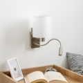 Brilagi - LED Flexibilní nástěnná lampa NUBILA 1xE27/25W/230V + LED/3W matný chrom/bílá