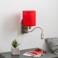 Brilagi - LED Flexibilní nástěnná lampa NUBILA 1xE27/25W/230V + LED/3W matný chrom/červená