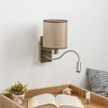 Brilagi - LED Flexibilní nástěnná lampa NUBILA 1xE27/25W/230V + LED/3W matný chrom/hnědá
