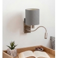 Brilagi - LED Flexibilní nástěnná lampa NUBILA 1xE27/25W/230V + LED/3W matný chrom/světle šedá