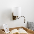 Brilagi - LED Flexibilní nástěnná lampa NUBILA 1xE27/25W/230V + LED/3W mosaz/bílá