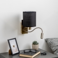 Brilagi - LED Flexibilní nástěnná lampa NUBILA 1xE27/25W/230V + LED/3W mosaz/černá