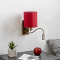Brilagi - LED Flexibilní nástěnná lampa NUBILA 1xE27/25W/230V+LED/3W mosaz/pompejská červená