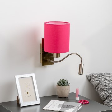 Brilagi - LED Flexibilní nástěnná lampa NUBILA 1xE27/25W/230V + LED/3W mosaz/růžová