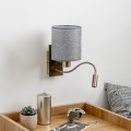 Brilagi - LED Flexibilní nástěnná lampa NUBILA 1xE27/25W/230V + LED/3W mosaz/šedá