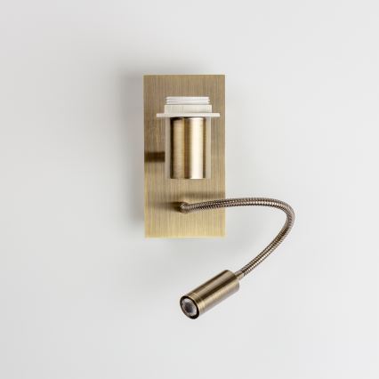 Brilagi - LED Flexibilní nástěnná lampa NUBILA 1xE27/25W/230V + LED/3W mosaz/žlutá