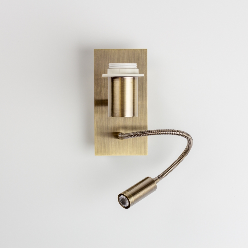 Brilagi - LED Flexibilní nástěnná lampa NUBILA 1xE27/25W/230V + LED/3W mosaz/žlutá