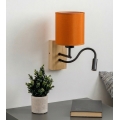 Brilagi - LED Flexibilní nástěnná lampa NUBILA WOOD 1xE27/25W/230V + LED/3W dub/černá/oranžová