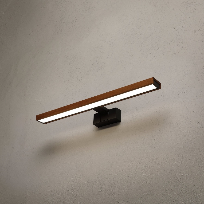 Brilagi - LED Koupelnové osvětlení zrcadla 3v1 WOODY MIRROR LED/12W/230V 60 cm IP44 černá/dub třešeň