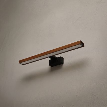 Brilagi - LED Koupelnové osvětlení zrcadla 3v1 WOODY MIRROR LED/12W/230V 60 cm IP44 černá/dub třešeň