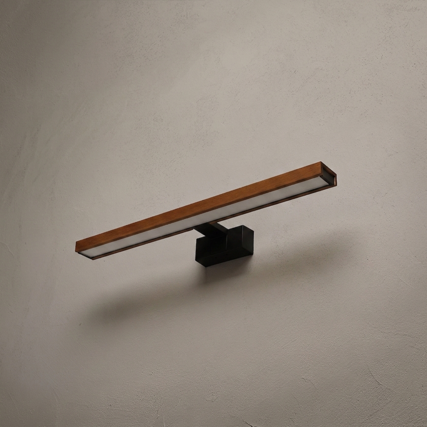 Brilagi - LED Koupelnové osvětlení zrcadla 3v1 WOODY MIRROR LED/12W/230V 60 cm IP44 černá/dub třešeň