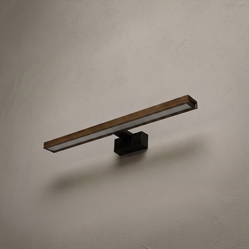 Brilagi - LED Koupelnové osvětlení zrcadla 3v1 WOODY MIRROR LED/12W/230V IP44 černá/dub ořech