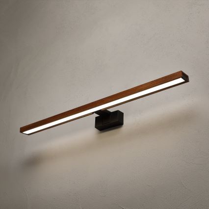 Brilagi - LED Koupelnové osvětlení zrcadla 3v1 WOODY MIRROR LED/15W/230V 80 cm IP44 černá/dub třešeň