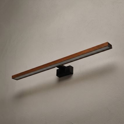 Brilagi - LED Koupelnové osvětlení zrcadla 3v1 WOODY MIRROR LED/15W/230V 80 cm IP44 černá/dub třešeň