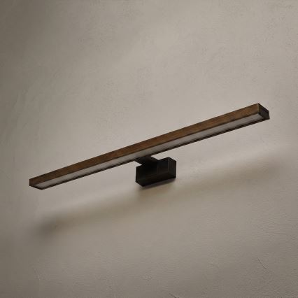 Brilagi - LED Koupelnové osvětlení zrcadla 3v1 WOODY MIRROR LED/15W/230V 80 cm IP44 černá/dub ořech
