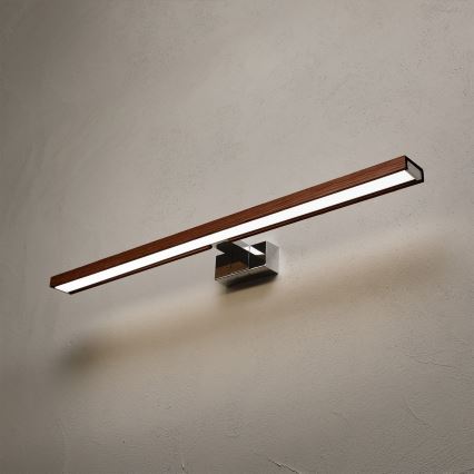 BRILAGI - LED Koupelnové osvětlení zrcadla 3v1 WOODY MIRROR LED/15W/230V 80 cm IP44 lesklý chrom/dub třešeň