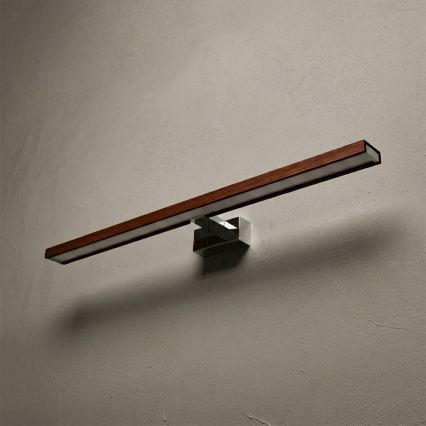 BRILAGI - LED Koupelnové osvětlení zrcadla 3v1 WOODY MIRROR LED/15W/230V 80 cm IP44 lesklý chrom/dub třešeň