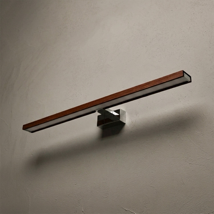BRILAGI - LED Koupelnové osvětlení zrcadla 3v1 WOODY MIRROR LED/15W/230V 80 cm IP44 lesklý chrom/dub třešeň