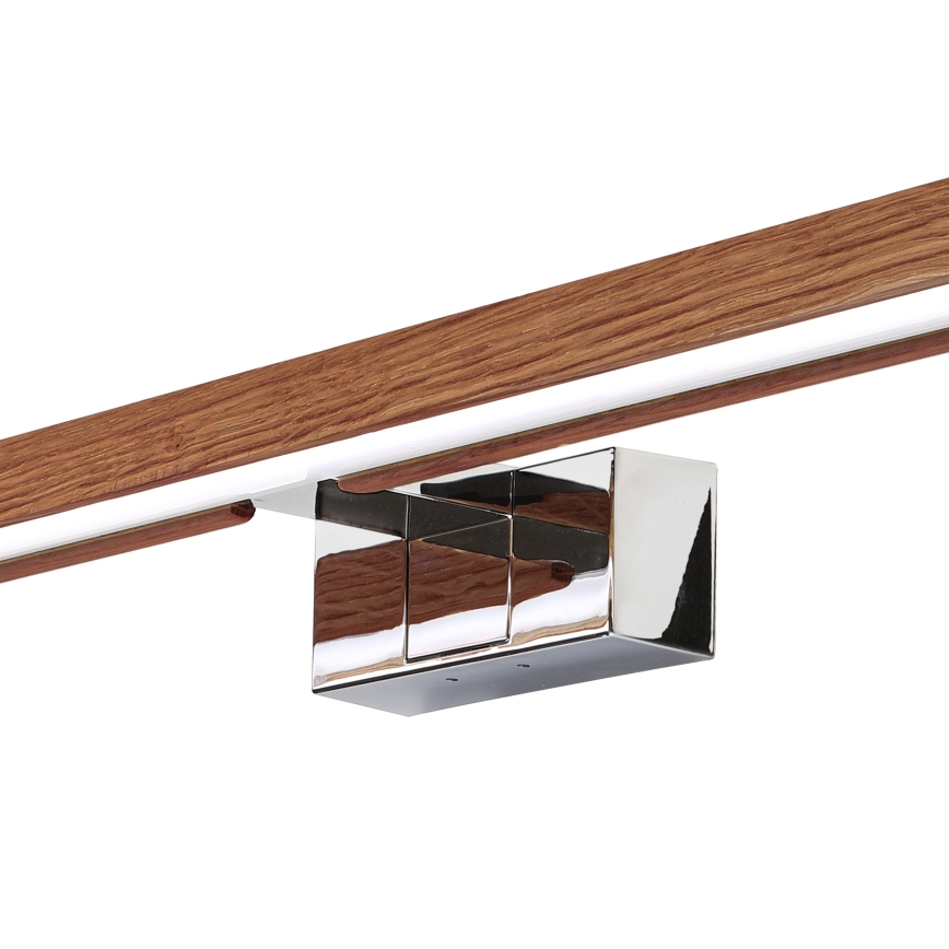 BRILAGI - LED Koupelnové osvětlení zrcadla 3v1 WOODY MIRROR LED/15W/230V 80 cm IP44 lesklý chrom/dub třešeň