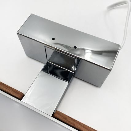BRILAGI - LED Koupelnové osvětlení zrcadla 3v1 WOODY MIRROR LED/15W/230V 80 cm IP44 lesklý chrom/dub třešeň