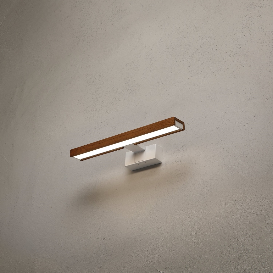 Brilagi - LED Koupelnové osvětlení zrcadla 3v1 WOODY MIRROR LED/8W/230V 40 cm IP44 bílá/dub třešeň