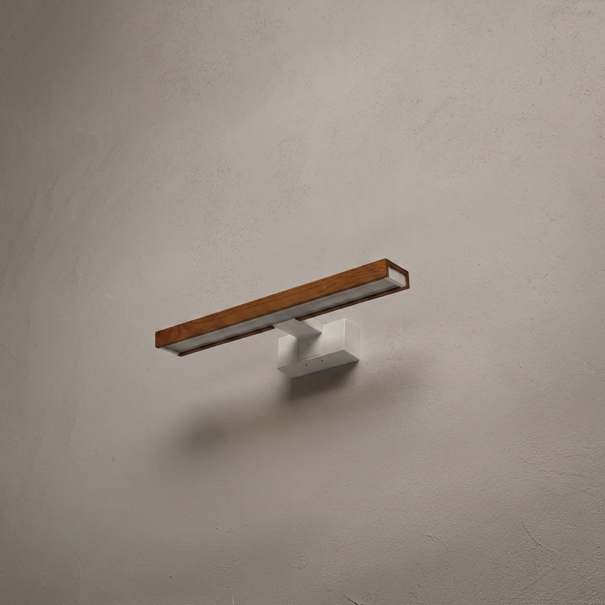 Brilagi - LED Koupelnové osvětlení zrcadla 3v1 WOODY MIRROR LED/8W/230V 40 cm IP44 bílá/dub třešeň