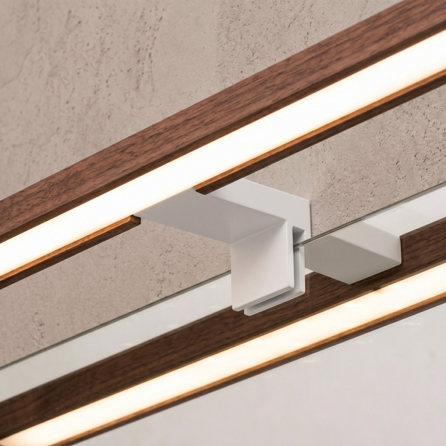 Brilagi - LED Koupelnové osvětlení zrcadla 3v1 WOODY MIRROR LED/8W/230V 40 cm IP44 bílá/dub třešeň