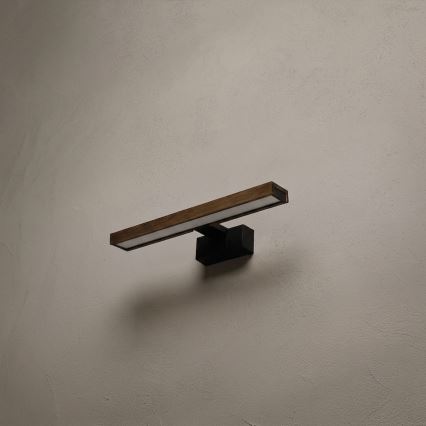 Brilagi - LED Koupelnové osvětlení zrcadla 3v1 WOODY MIRROR LED/8W/230V 40 cm IP44 černá/dub ořech