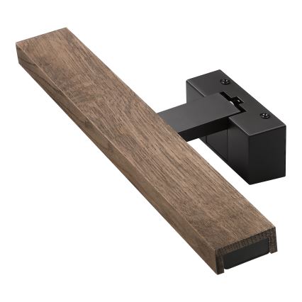 Brilagi - LED Koupelnové osvětlení zrcadla 3v1 WOODY MIRROR LED/8W/230V 40 cm IP44 černá/dub ořech