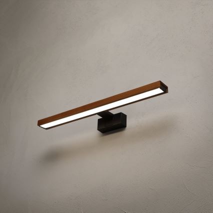 Brilagi - LED Koupelnové osvětlení zrcadla WOODY MIRROR 3v1 LED/12W/230V 60 cm IP44 černá/dub třešeň