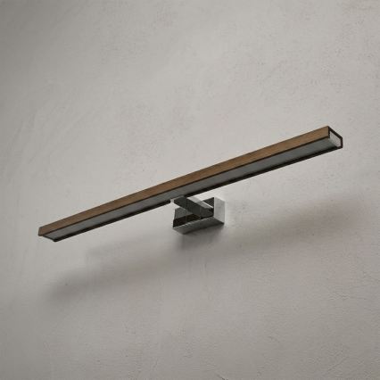BRILAGI - LED Koupelnové osvětlení zrcadla WOODY MIRROR 3v1 LED/15W/230V 80 cm IP44 lesklý chrom/dub ořech