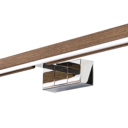 BRILAGI - LED Koupelnové osvětlení zrcadla WOODY MIRROR 3v1 LED/15W/230V 80 cm IP44 lesklý chrom/dub ořech