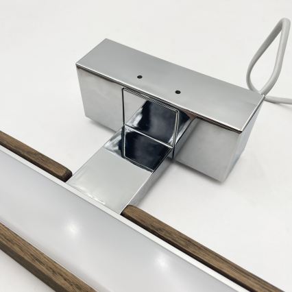 BRILAGI - LED Koupelnové osvětlení zrcadla WOODY MIRROR 3v1 LED/15W/230V 80 cm IP44 lesklý chrom/dub ořech