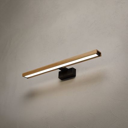Brilagi - LED Koupelnové osvětlení zrcadla 3v1 WOODY MIRROR LED/12W/230V 60 cm IP44 černá/dub