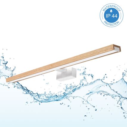BRILAGI - LED Koupelnové osvětlení zrcadla 3v1 WOODY MIRROR LED/15W/230V 80 cm IP44 bílá/dub