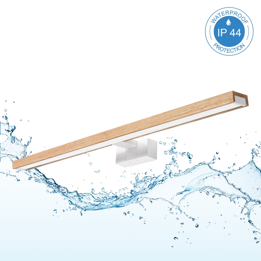 BRILAGI - LED Koupelnové osvětlení zrcadla 3v1 WOODY MIRROR LED/15W/230V 80 cm IP44 bílá/dub