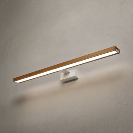 BRILAGI - LED Koupelnové osvětlení zrcadla 3v1 WOODY MIRROR LED/15W/230V 80 cm IP44 bílá/dub