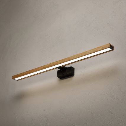Brilagi - LED Koupelnové osvětlení zrcadla 3v1 WOODY MIRROR LED/15W/230V 80 cm IP44 černá/dub